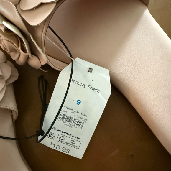 Time and tru Floral Pink Slide Sandals size 9 NWT - Picture 5 of 5